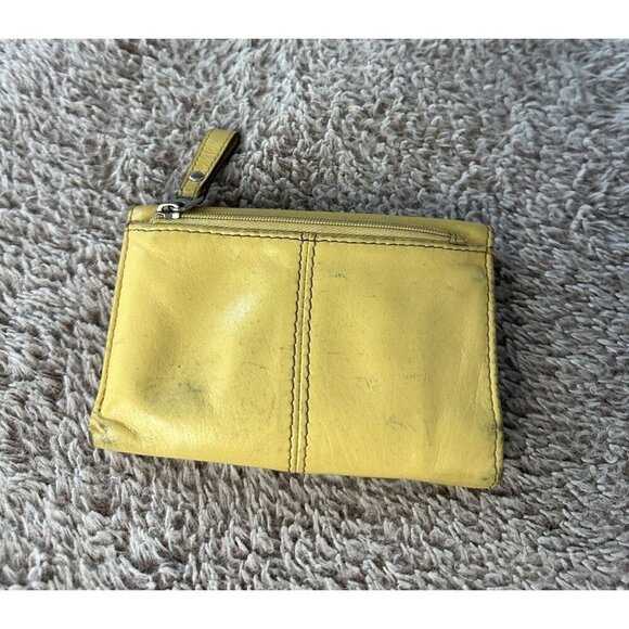 FOSSIL Women's Hanover Yellow Genuine Leather Wallet - Picture 3 of 13